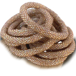 Metallic Cream More Bead Bangle - LOTUS SKY Nepal Bracelets