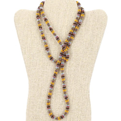 Metallic Saffron 44" "Bolo Tie" Necklace