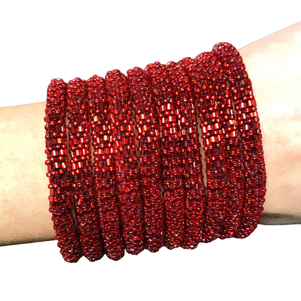 Nepali Red Semisolid - LOTUS SKY Nepal Bracelets