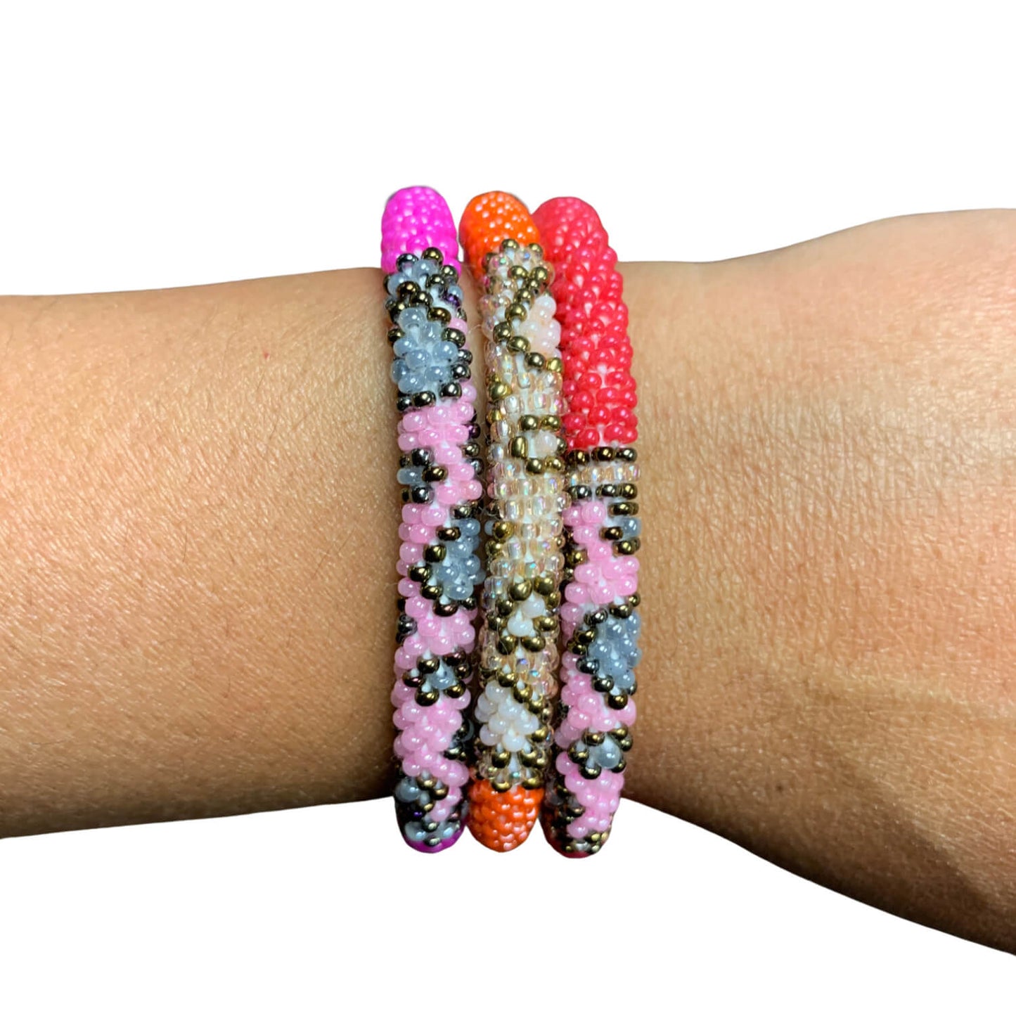 Touch of Pink Leopard - LOTUS SKY Nepal Bracelets