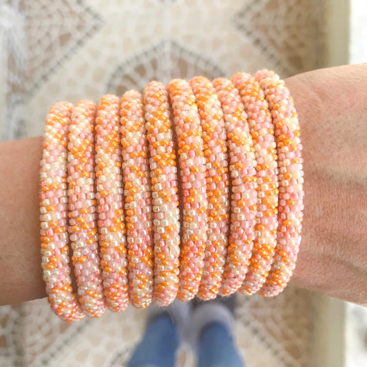 Peach Sorbet Confetti - LOTUS SKY Nepal Bracelets